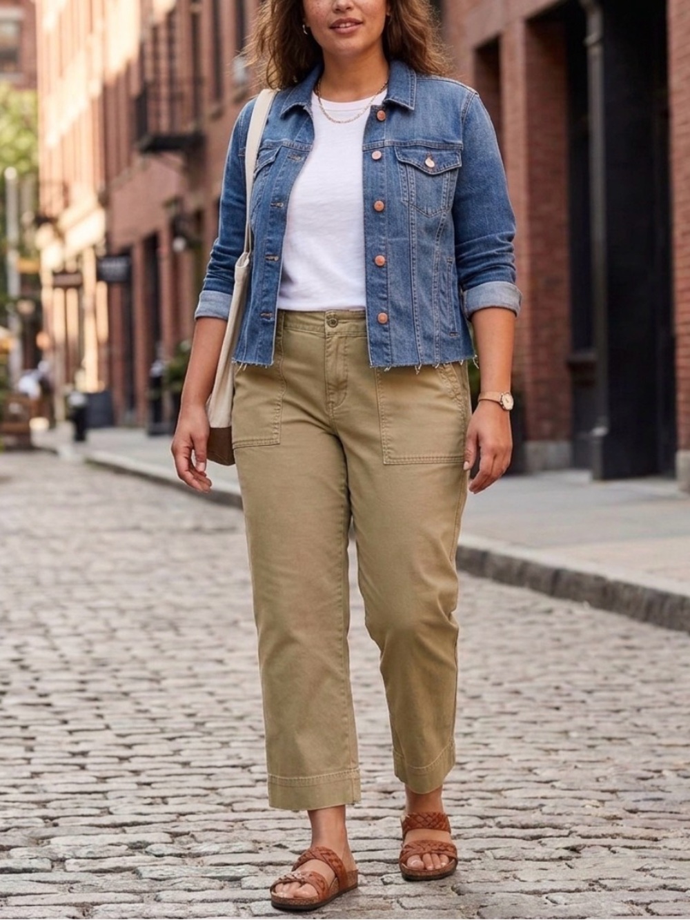 High-Rise Utility Crop Pants in Olive.